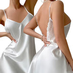 Silky Satin Lace Backless Nightdress Spaghetti Strap