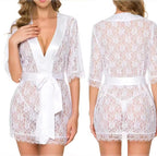 Sheer Lace Deep-V Nightdress