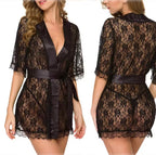 Sheer Lace Deep-V Nightdress